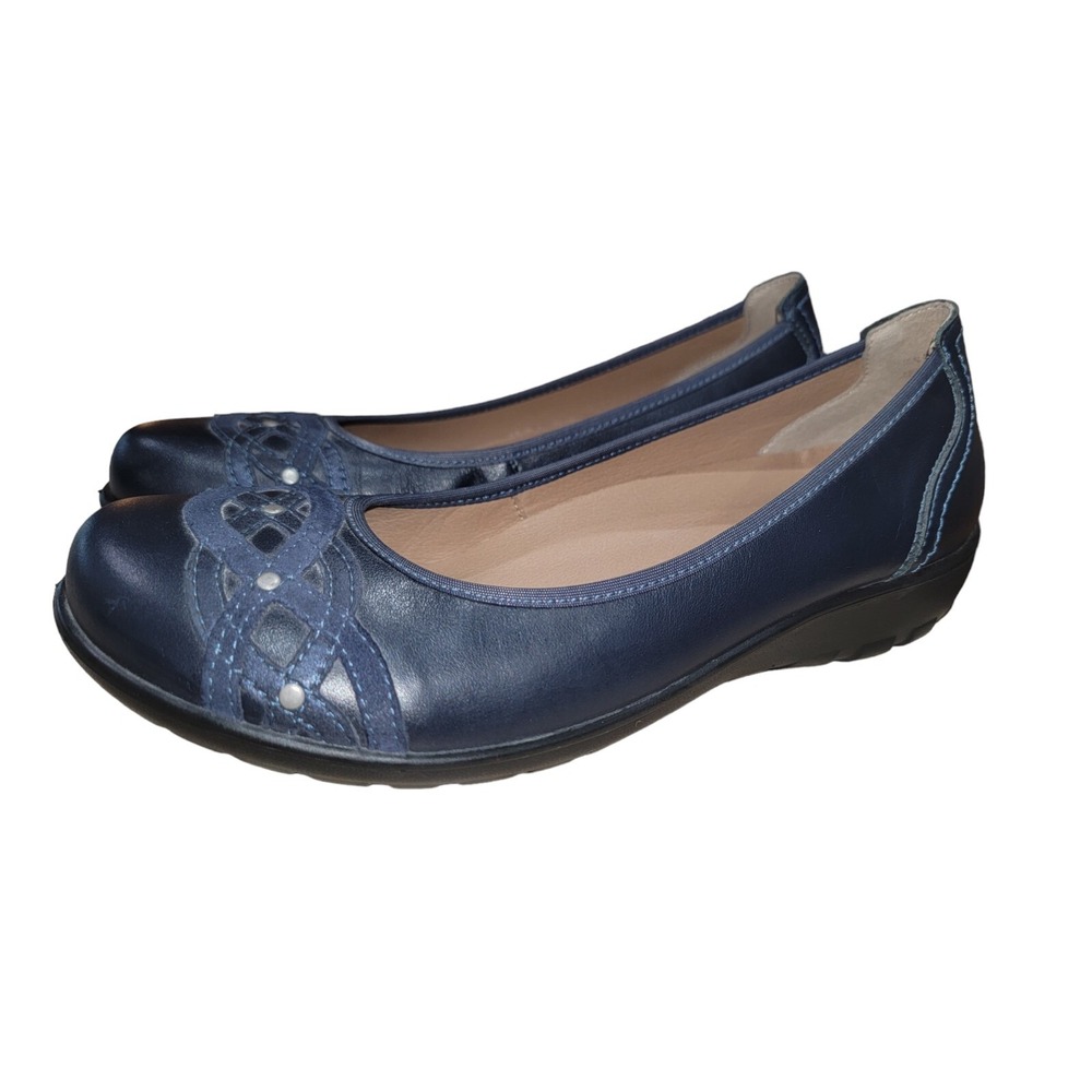 Umberto Raffini Women's Blue Leather Comfort Flats Slip On Shoes Sz EU 39/ US 9 - Picture 2 of 12